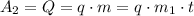 A_{2}=Q=q \cdot m=q \cdot m_{1} \cdot t