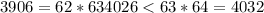 3906=62*63 \keq 4026<63*64=4032