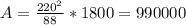 A=\frac{220^2}{88}*1800=990000