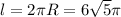 l=2\pi R=6\sqrt{5}\pi