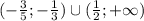 (-\frac{3}{5}; -\frac{1}{3}) \cup (\frac{1}{2};+\infty)