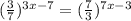 (\frac{3}{7})^{3x-7}=(\frac{7}{3})^{7x-3}