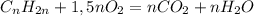 C_{n}H_{2n} + 1,5nO_{2} = nCO_{2} + nH_{2}O