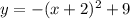 y=-(x+2)^2+9