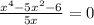 \frac{x^4-5x^2-6}{5x}=0