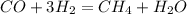 CO + 3H_{2} = CH_{4} + H_{2}O