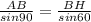 \frac{AB}{sin90} = \frac{BH}{sin60}