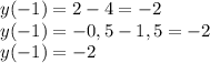 y(-1)=2-4=-2\\y(-1)=-0,5-1,5=-2\\y(-1)=-2