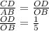 \frac{CD}{AB}=\frac{OD}{OB}\\&#10;\frac{OD}{OB}=\frac{1}{5}