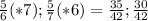 \frac{5}{6}(*7) ; \frac{5}{7} (*6)= \frac{35}{42} ; \frac{30}{42}