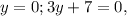 y=0; 3y+7=0,