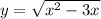 y=\sqrt{x^2-3x}