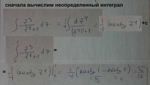 Вычислить интеграл от 0 до 1 (z^3)/(z^(8)+1)dz