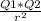 \frac{Q1*Q2}{r^2}