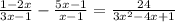 \frac{1-2x}{3x-1} - \frac{5x-1}{x-1} = \frac{24}{3x^2-4x+1}