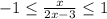 -1 \leq \frac{x}{2x-3} \leq 1