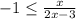 -1 \leq \frac{x}{2x-3}