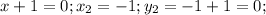 x+1=0; x_2=-1; y_2=-1+1=0;