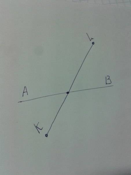 Прямая ab проходит через середину отрезка kl - точку o
