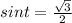 sin t = \frac{\sqrt{3}}{2}