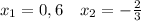 x_1=0,6\quad x_2=-\frac{2}{3}