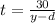 t=\frac{30}{y-d}