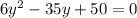 6y^2-35y+50=0