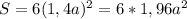 S=6 (1,4a)^{2}=6*1,96 a^{2}