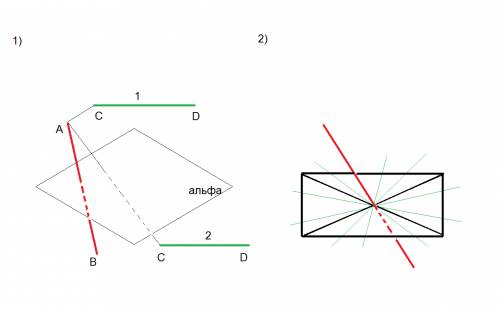 1. отрезок ав пересекает плоскость, а отрезок сд не пересекает плоскость. пересекает ли плоскость от