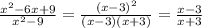 \frac{x^2-6x+9}{x^2-9} = \frac{(x-3)^2}{(x-3)(x+3)} =\frac{x-3}{x+3}