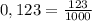 0,123= \frac{123}{1000}