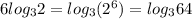 6log_32=log_3(2^6)=log_364