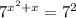 7^{x^2+x}=7^2