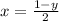 x= \frac{1-y}{2}