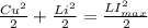 \frac{Cu^{2}}{2} + \frac{Li^{2}}{2} = \frac{LI_{max}^{2}}{2}