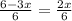 \frac{ 6 - 3x}{6} = \frac{2x}{6}&#10;&#10; &#10;