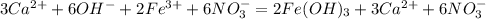 3Ca^{2+} + 6OH^- + 2Fe^{3+} + 6NO_3^- = 2Fe(OH)_3 + 3Ca^{2+} + 6NO_3^-