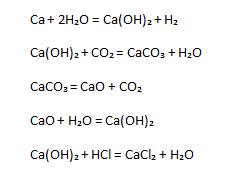 Напишите уравнения реакции,с которых можно осуществить следующие превращения: ca=> ca(oh)2=> c