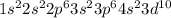 1s^22s^22p^63s^23p^64s^23d^{10}