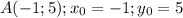 A(-1;5); x_0=-1;y_0=5