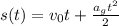 s(t)=v_0t+\frac{a_gt^2}{2}