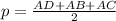 p=\frac{AD+AB+AC}{2}