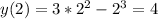 y(2)=3*2^2-2^3=4