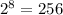 2^{8}=256