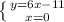 \left \{ {{y=6x-11} \atop {x=0}} \right.