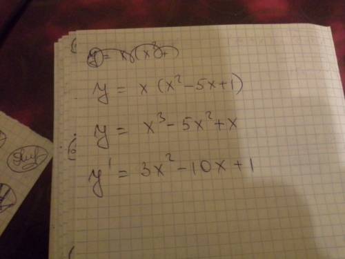 Найти производную функции y=x(x^2-5x+1)