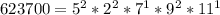 623700 = 5^2*2^2*7^1*9^2*11^1