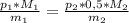 \frac{p_{1}*M_{1}}{m_{1}} = \frac{p_{2}*0,5*M_{2}}{m_{2}}