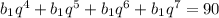 b_{1}q^{4}+b_{1}q^{5}+b_{1}q^{6}+b_{1}q^{7}=90