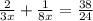 \frac{2}{3x}+\frac{1}{8x}= \frac{38}{24}